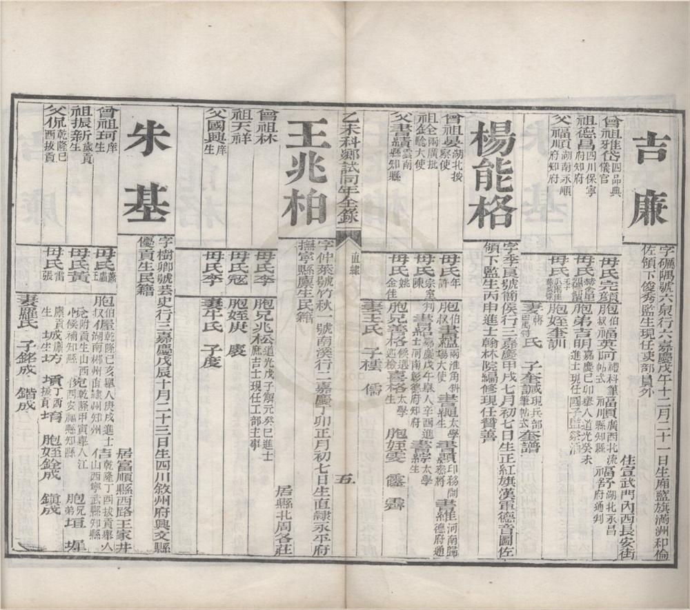 _乙未科乡试同年全录不分卷__