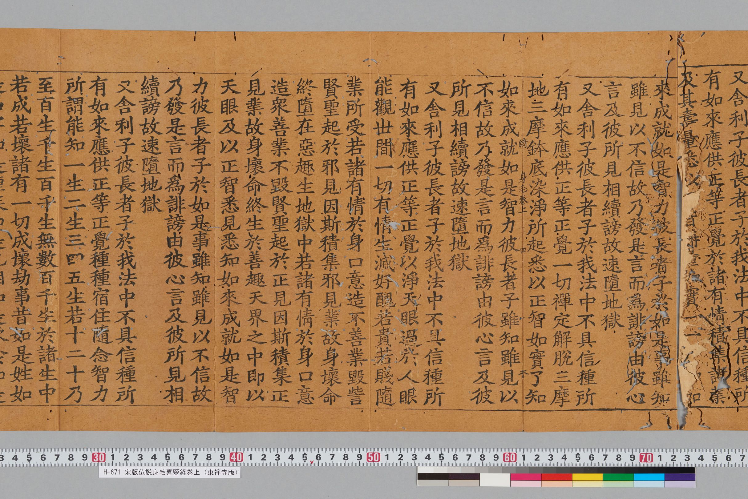 宋版仏説身毛喜豎経巻上（東禅寺版）-