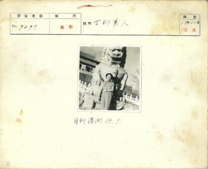 妇女与石狮雕像传统建筑.jpg