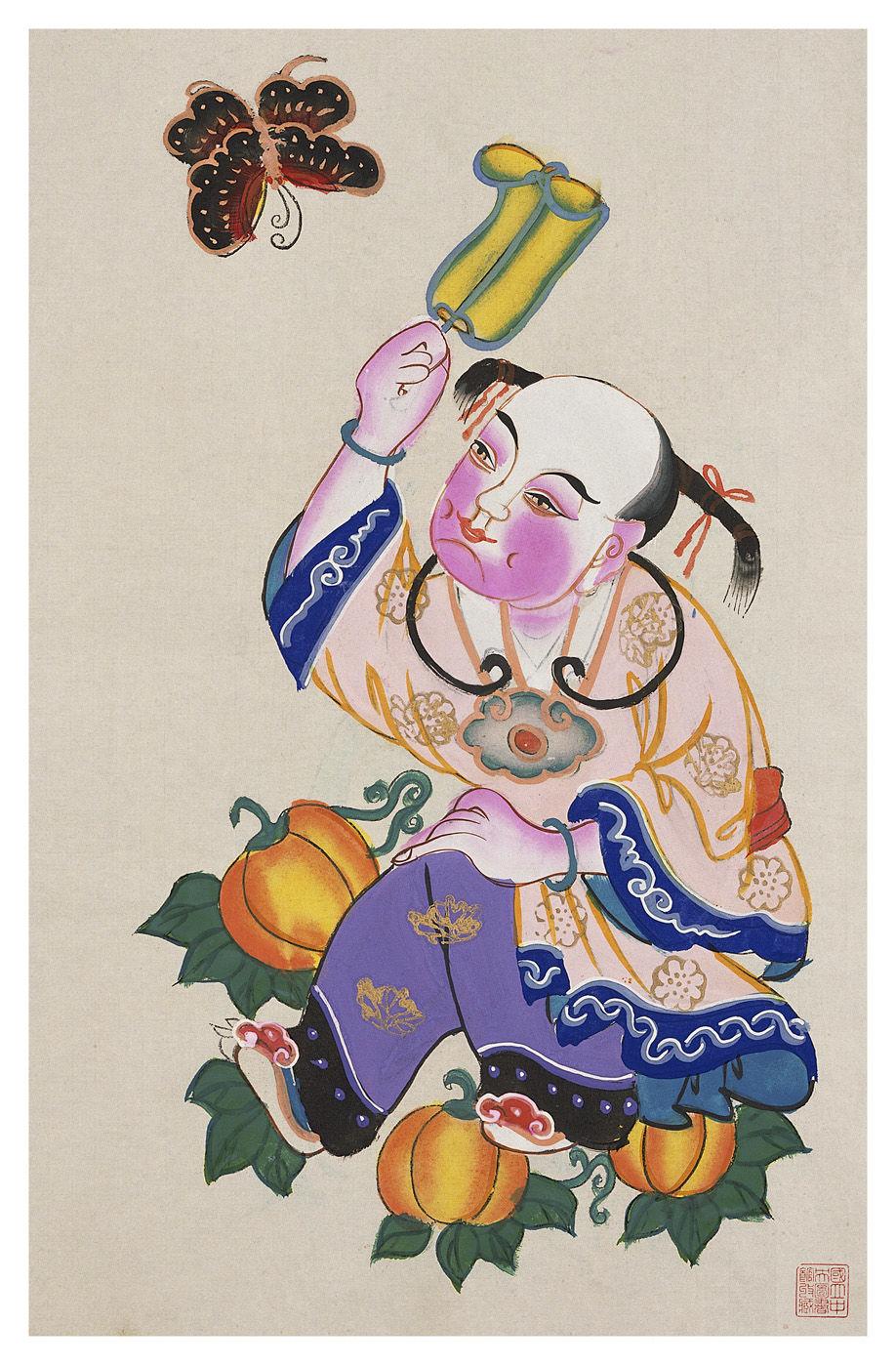 娃娃戏蝶