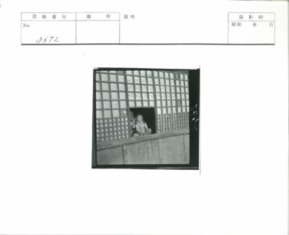 孩童与成人窥视木窗.jpg