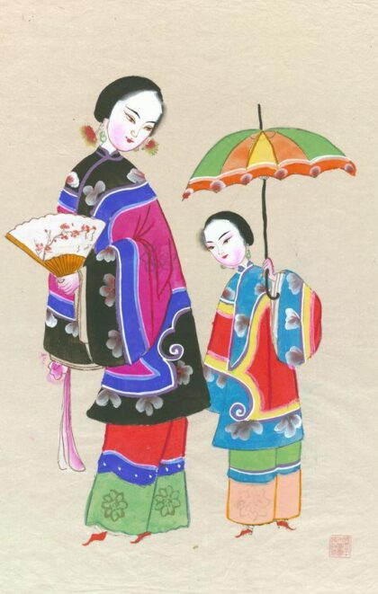 执扇持伞双仕女.jpg