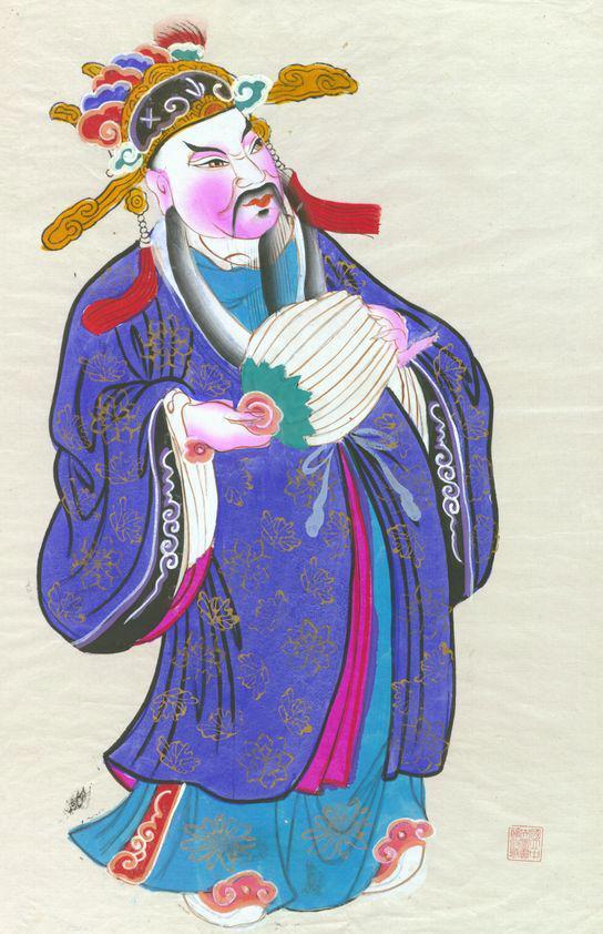 持扇门神