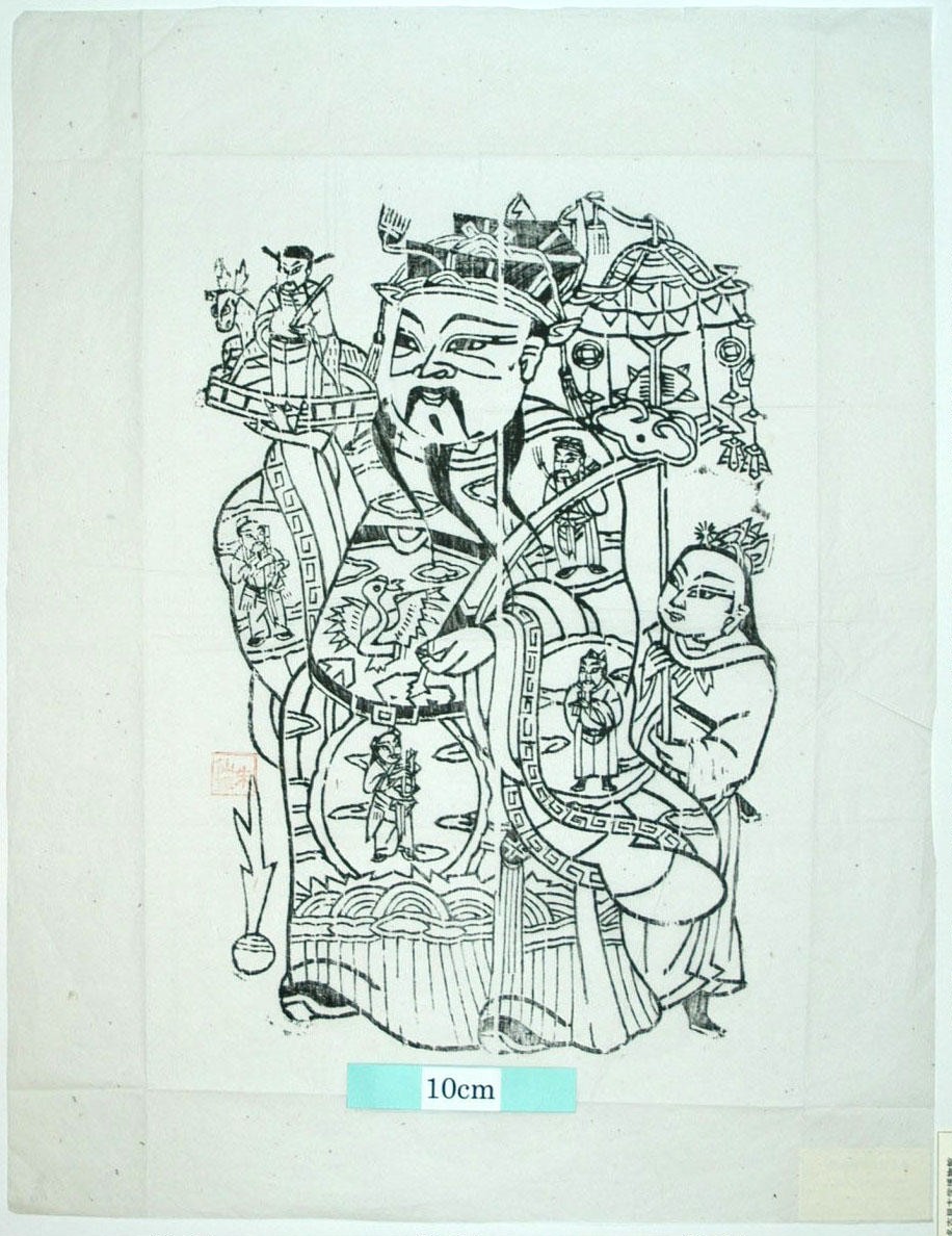 _朱仙鎮_加官晋禄_衣服, 花, 宝珠, 金銭, 提灯, 雲, 鶴, 天官, 八仙, 呂洞賓, 韓湘子, 藍采和, 曹国舅, 如意笊, 彩灯, 禄星, 鹿
