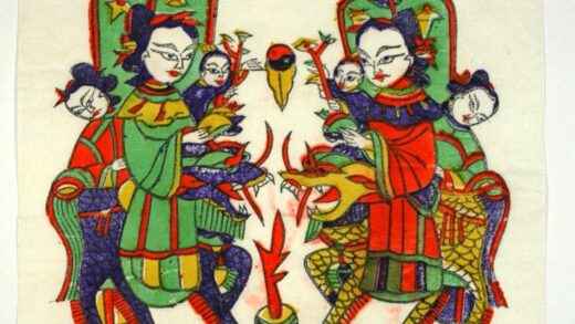朱仙鎮 麒麟送子 子 花 宝珠 麒麟 仙女 太極 儀仗扇.jpg