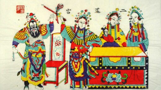 楊家埠 二進宮 首飾り 牡丹 衣服 蔓 鍵 雲 侍女 鐗 李艶妃 太子 李良 楊波 銅錘 テーブル 二進宮.jpg