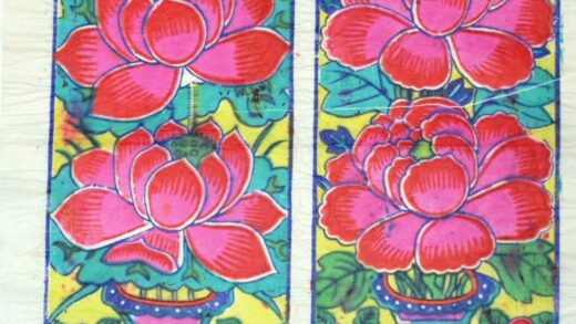 楊家埠 福禄寿囍 牡丹 春 蓮花 チン 花瓶 蓮蕾 福 芙蓉 寿 囍 禄 荷花と夏.jpg