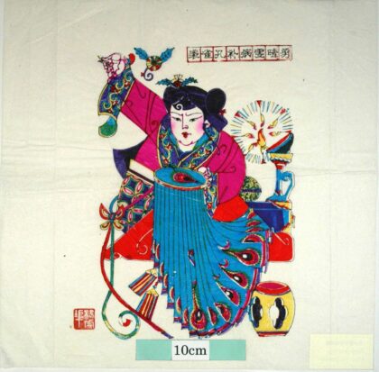楊家埠 紅楼夢十二金釵、晴雯 孔雀の羽根 衣服 蔓 花 盒 刺繍 晴雯 雀金裘 針 糸 燭台 灯火.jpg