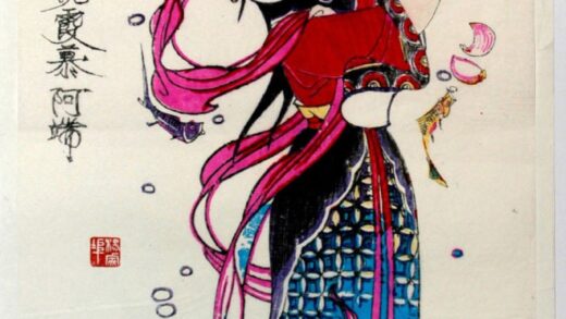 楊家埠 聊斎志異、章阿端 衣服 蓮花 花 魚 海藻 聊斎志異 貝 ヒトデ 章阿端 舞龍宮晩霞慕阿端.jpg