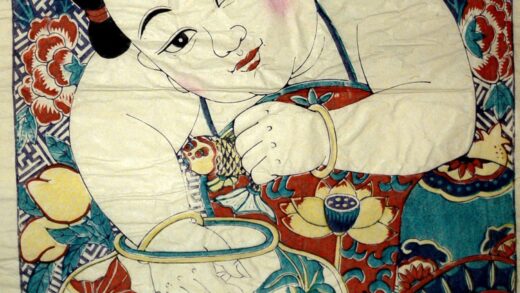 楊家埠 金魚満堂 子 牡丹 衣服 菊花 金魚 出目金 蓮花 桃 前掛け 金魚鉢.jpg