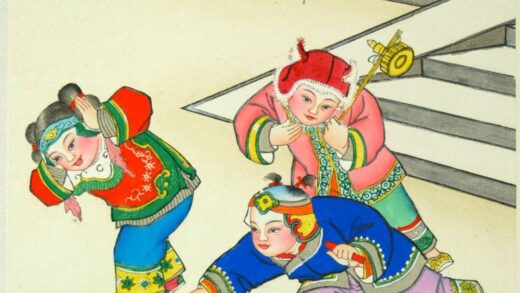 楊柳青 喜迎春 子 蝶 梅花 金魚 出目金 提灯 凧 爆竹 駒 花火 鶏.jpg