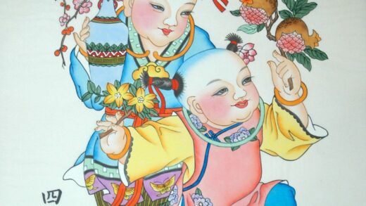 楊柳青 四季平安 子 蝶 梅花 首飾り 牡丹 衣服 菊花 鍵 花 ザクロ 木犀 仏手柑 花瓶 桂花 四季平安 石榴.jpg