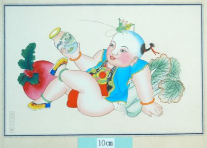 楊柳青 玩蟈虫偏に国蟈虫偏に国 首飾り 鍵 キリギリス 白菜 かぶら 壷 船.jpg