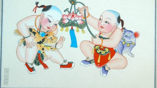 楊柳青 蓮燈太獅 子 玉磬 首飾り 花提灯 蓮 犬 チン 鈴 鍵.jpg