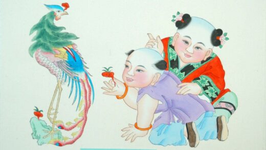 楊柳青 鳳凰来儀 子 蝶 髪飾り 牡丹 霊芝 鳳凰.jpg