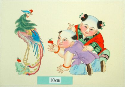 楊柳青 鳳凰来儀 子 蝶 髪飾り 牡丹 霊芝 鳳凰.jpg