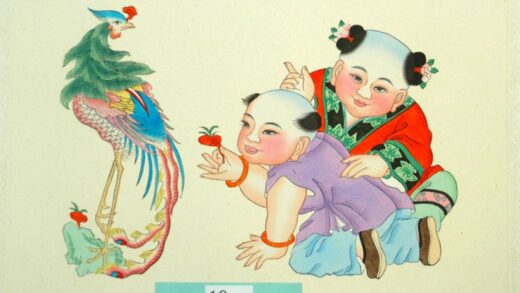 楊柳青 鳳凰来儀 子 蝶 髪飾り 牡丹 霊芝 鳳凰.jpg