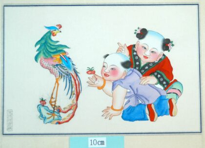 楊柳青 鳳凰来儀 子 蝶 髪飾り 霊芝 鳳凰 花 石.jpg