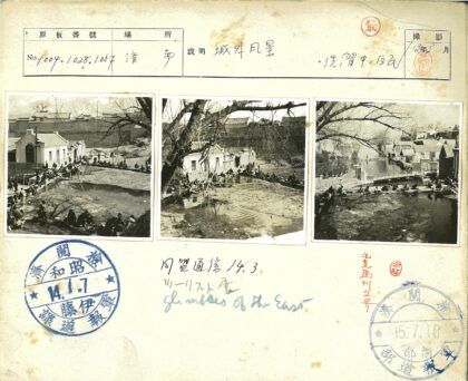 河岸风光与古桥行人景致.jpg