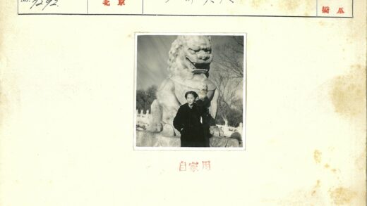 深色外套女子与石狮雕像.jpg