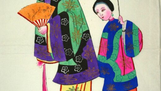 綿竹 母子閑話 子 梅花 髪飾り 衣服 菊花 蘭 盤長 母 扇子 纏足 日傘.jpg