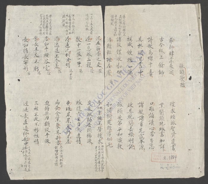 脉头歌括-