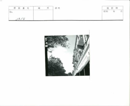 遮阳篷建筑与树木黑白照.jpg