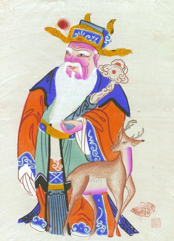 鹿鹤老门神