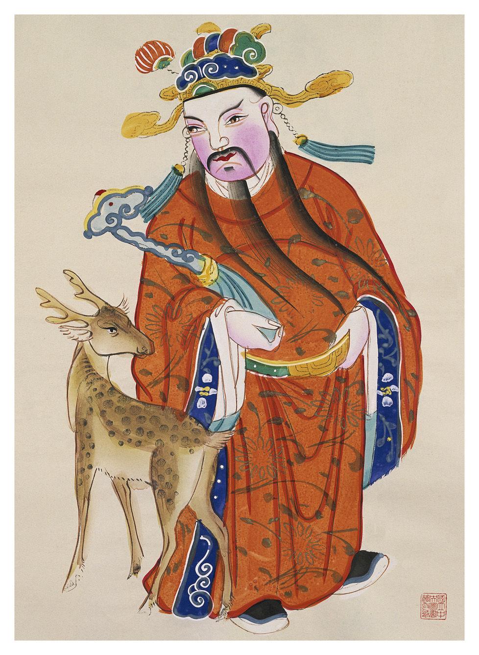 鹿鹤门神