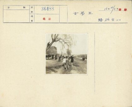 乡村土路行人马车与树塔风景.jpg