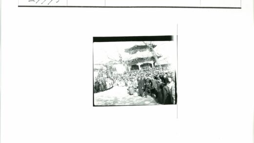 传统建筑前的人群与枯树.jpg
