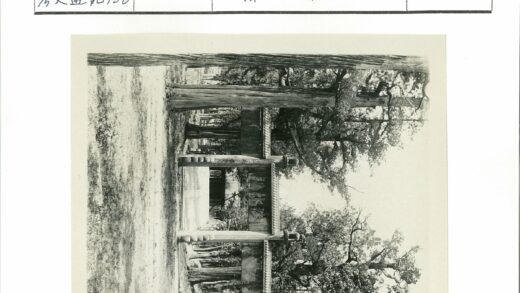 传统建筑门控柱廊绿树环绕.jpg
