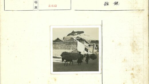 传统街道三人牵驴驮干草.jpg