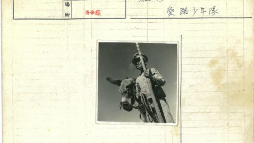制服男子与驴子田野风光.jpg