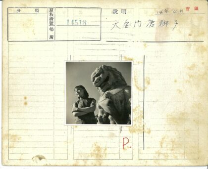 女人与巨型石狮雕像合影.jpg