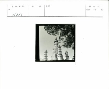 晴空下宏伟佛塔群与树枝前景.jpg