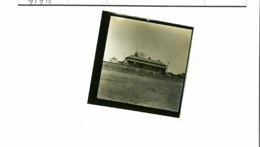 晴空下草坡单层建筑与树木.jpg