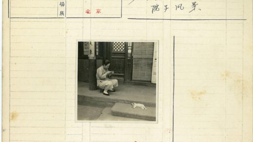 木屋前编织女子与台阶猫.jpg