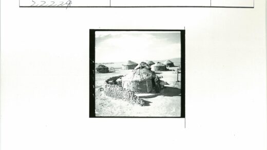 村庄圆形小屋与劳作人.jpg
