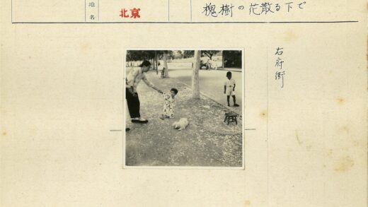 母子与狗在绿树街道.jpg