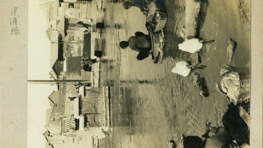 河边人鸭与古建河岸.jpg