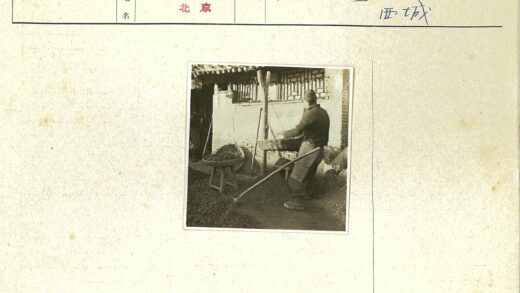 砖墙旁照料坚果篮的人.jpg