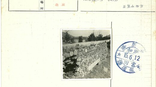 破碎石墙绿树山丘风景.jpg