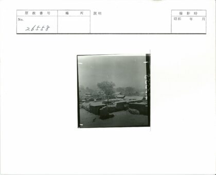雪中村庄砖房与枯树.jpg