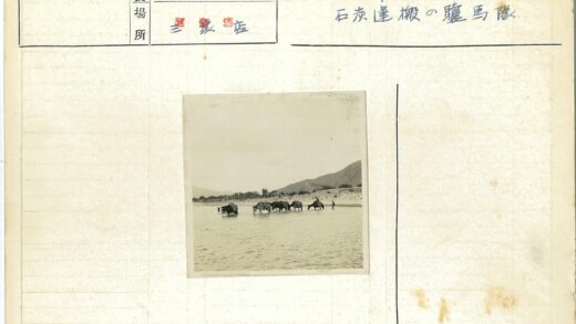 驮队穿越浅河绿岸远山.jpg
