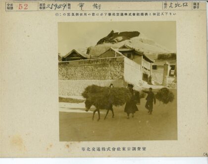 驴驮干草过石屋丘陵.jpg