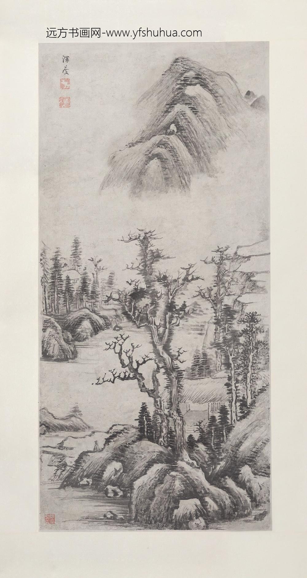 赖镜（深度）山水中堂