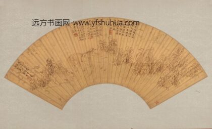 3035张宏三兔图金笺扇面.jpg