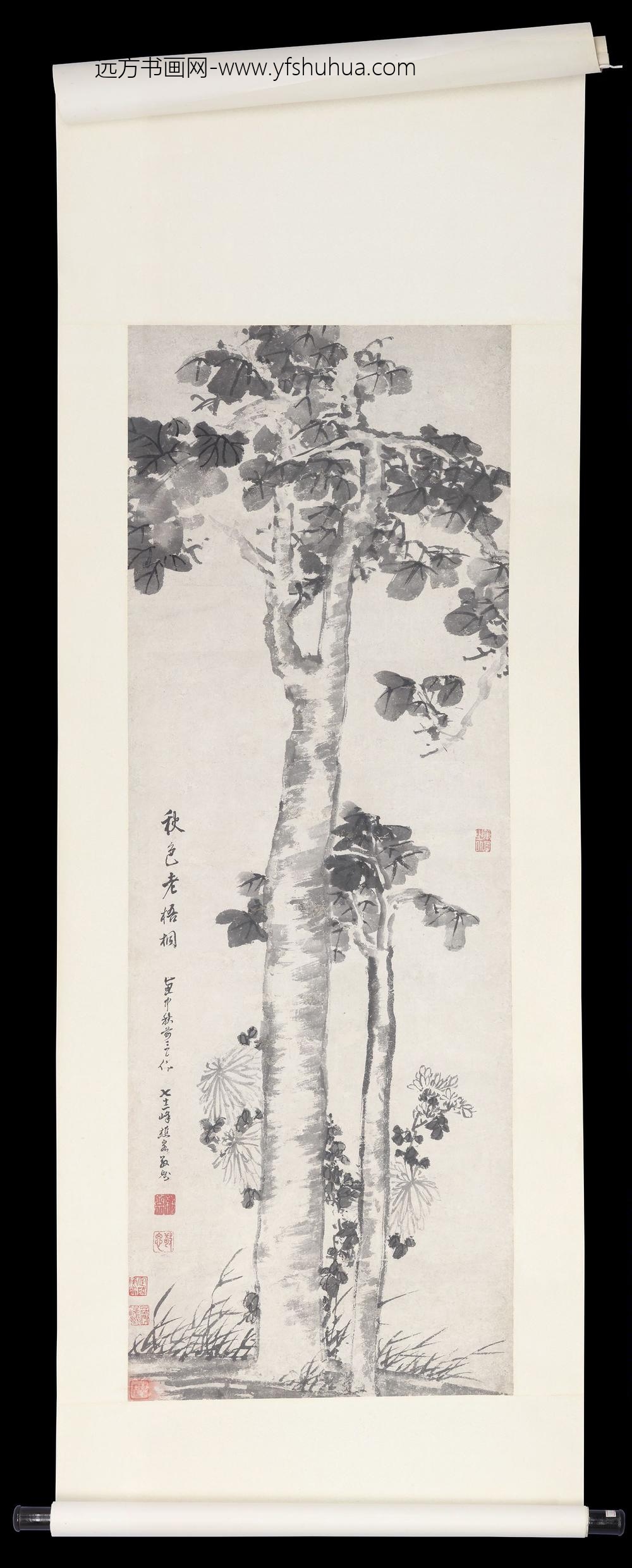 李敬思水墨梧桐立轴