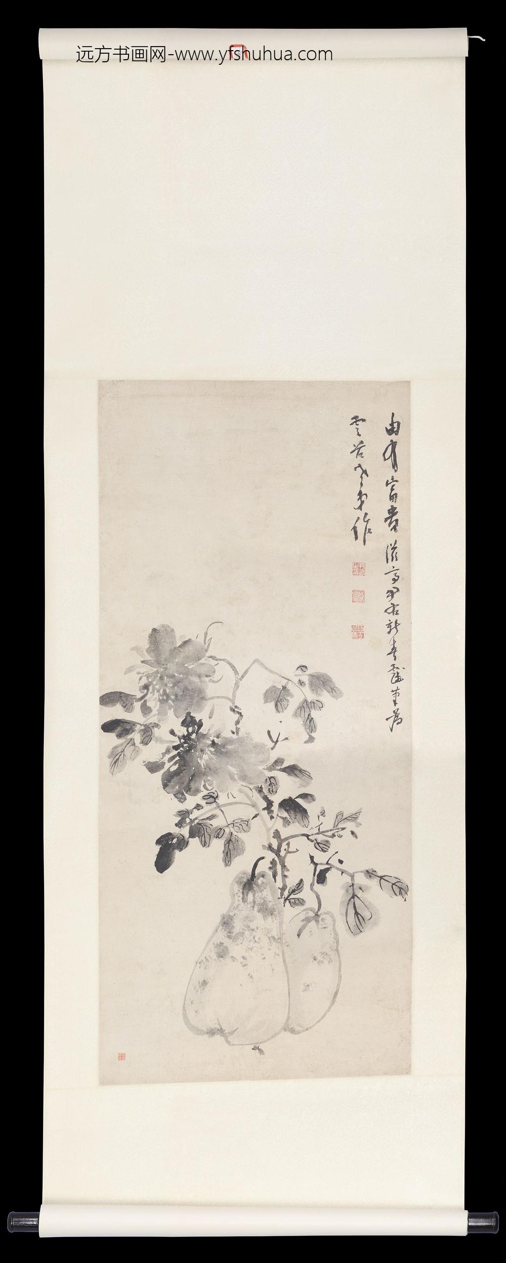 尹右（启宗）花卉立轴